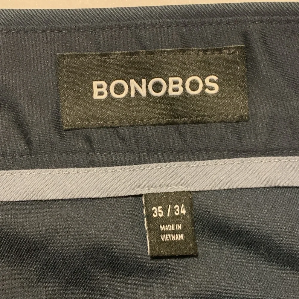 Bonobos Mens 35x30 Monday Stretch Pants Navy Blue Chino Straight Leg Lightweight